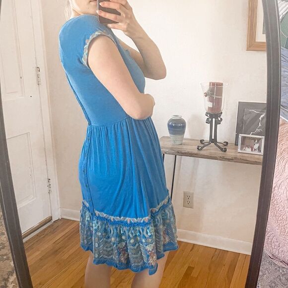 Johnny Was Embroidered Tunic Dress Blue S - Picture 2 of 8